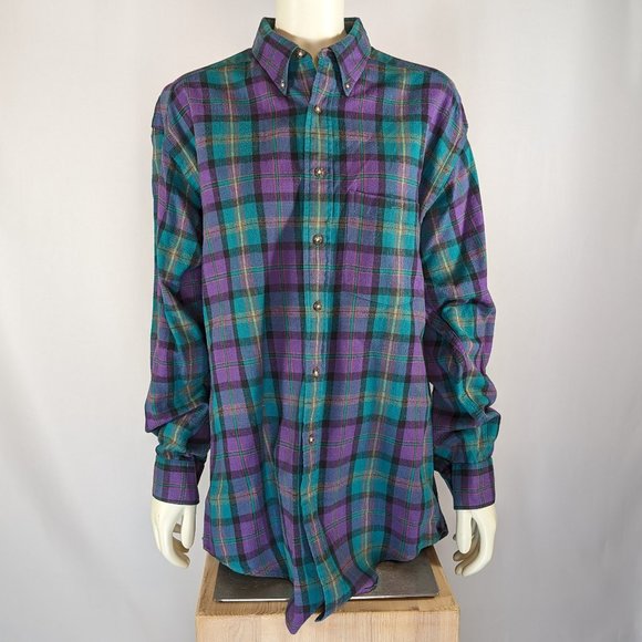 โSOLD!โ Sero Vintage Purple Plaid Shirt - Picture 1 of 3